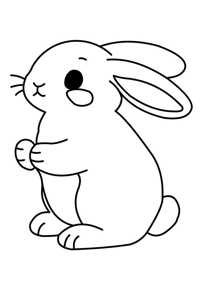 Desenho de coelho para colorir para imprimir e colorir - imagem 4